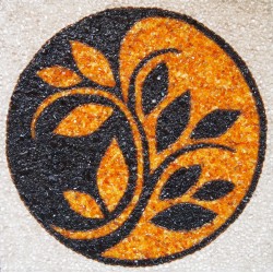 Yin-yang flora made of amber